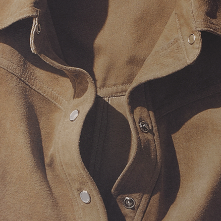 Suede button down shirt